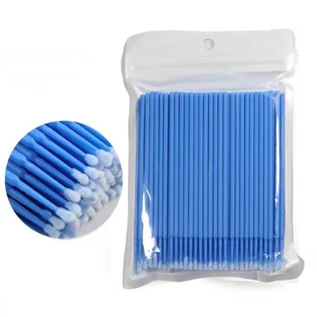 Lot de 100 micro-brosses jetables durables pour extensions de cils, applicateurs de colle pour cils, coton-tige de nettoyage, outils de maquillage