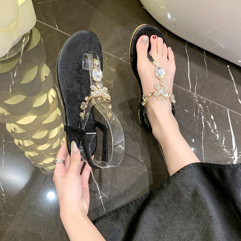 Flat toe sandals women's new summer fashion outer wear with skirt vacation beach shoes