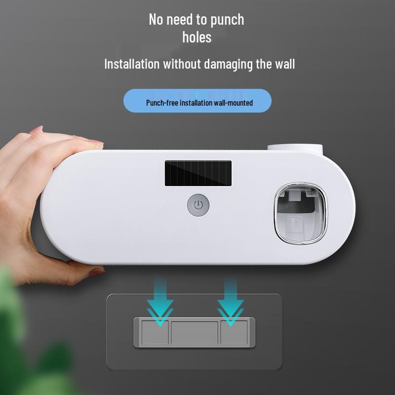 Wall-Mounted UV Toothbrush Holder with Automatic Toothpaste Dispenser