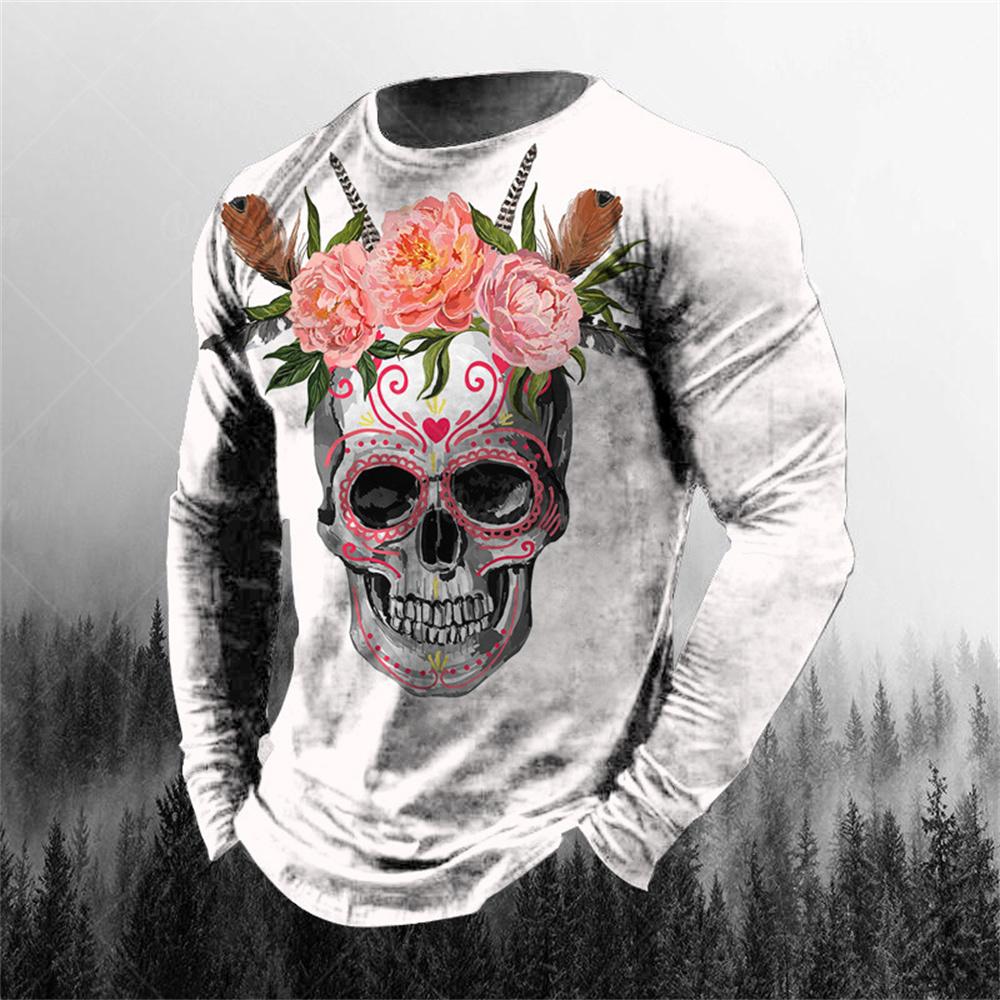 Retro Eagle Pattern 3d Print Summer Men's Round Neck T-shirt Casual Long Sleeve T-Shirt Oversized Pullover Fashion Men Clothing