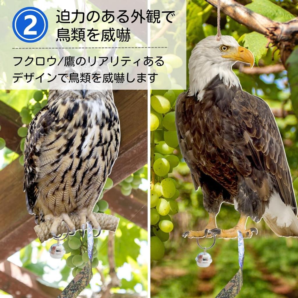 Ateena Ptak Gołąb Wrona Typ Wiszący na Balkony i do Mieszkań x 2 Odstraszacz, Odstraszacz, Odstraszacz, (Jastrząb (2) Sztuk)