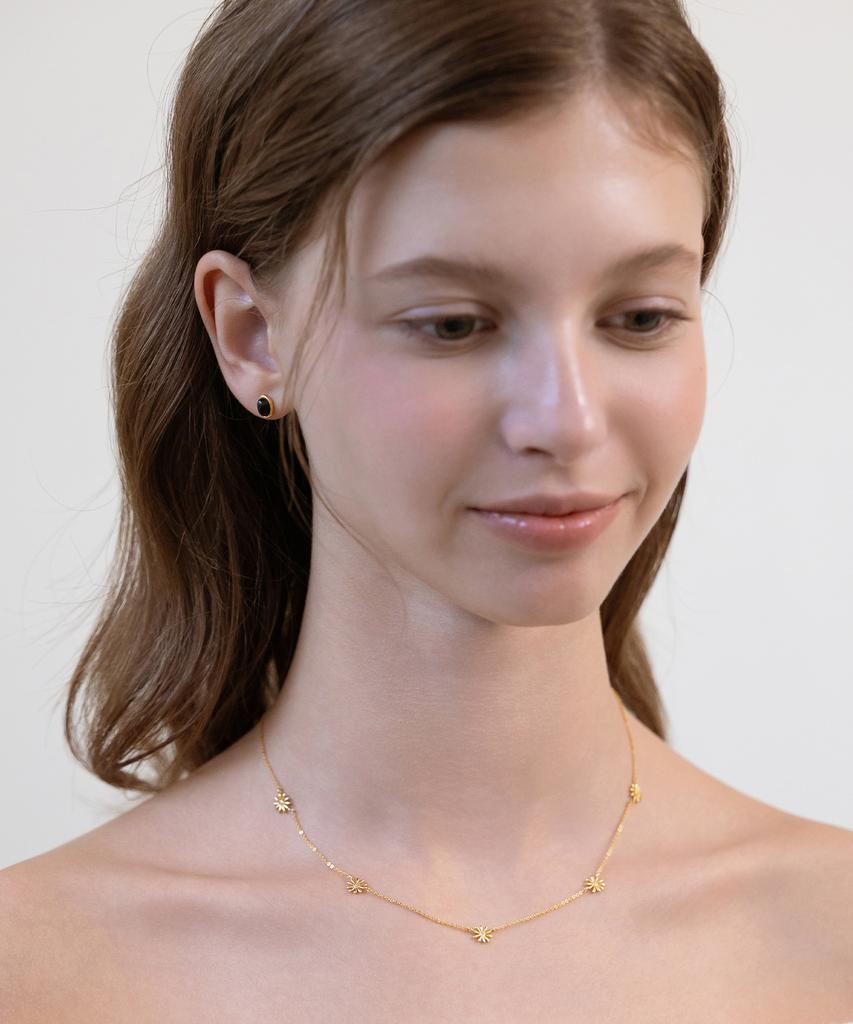 Tatiana (Silver 925) Oval Gem Earrings Ec3267
