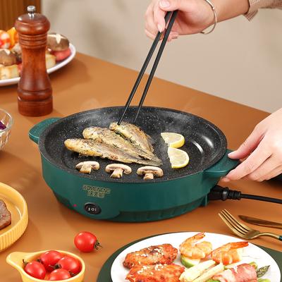 1 ensemble multicuiseur électrique poêle à frire électrique 220 V ménage barbecue steak frit poisson omelette poêle à frire machine de cuisson antiadhésive