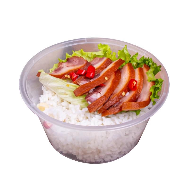 1000ml Round Transparent Plastic Takeaway Food Container with Lid