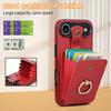 For iPhone Air Case Card Holder Ring Kickstand TPU + PU Leather Phone Cover with Long Strap