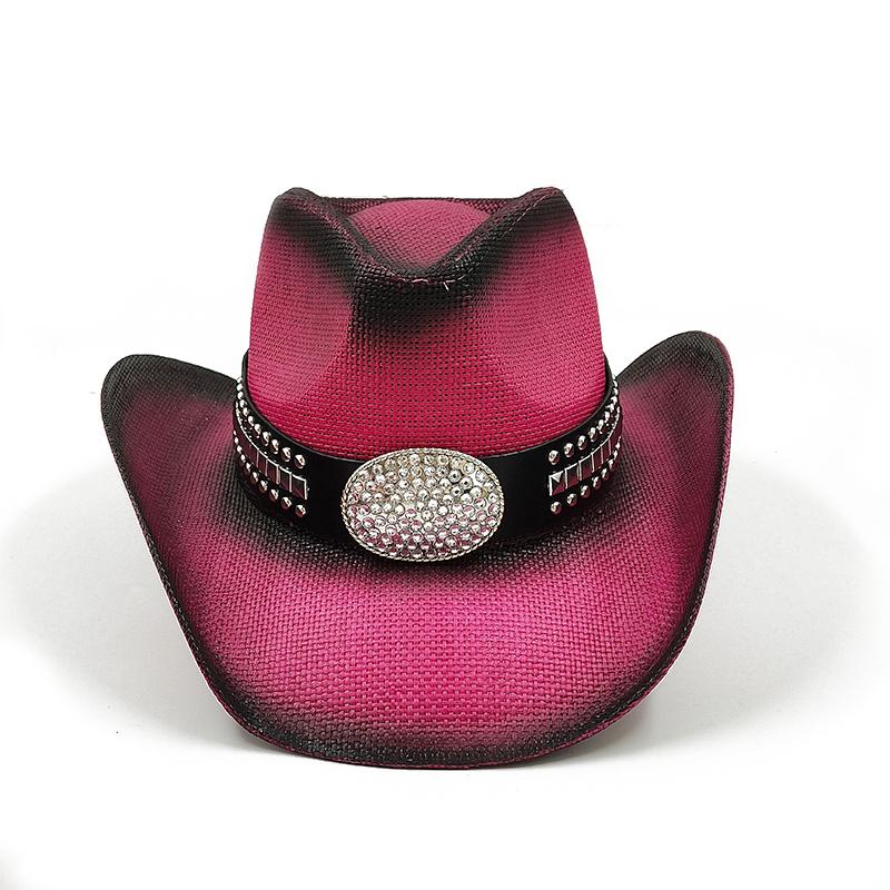 Men'S Cardboard Straw Hat Large Brim Western Cowboy Straw Hat For Men And Women Outdoor Summer Sun Hat Double Concave Cowboy Hat