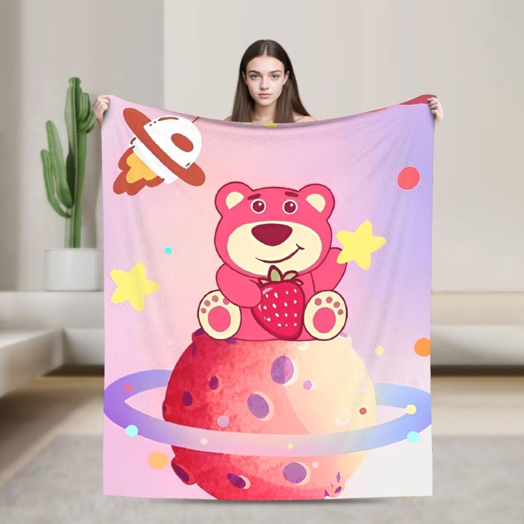 Lotso Cartoon Blanket Soft Warm Aesthetic Plush Bedding Throws For Bedroom Picnic Flannel Bedspread Bed Cover