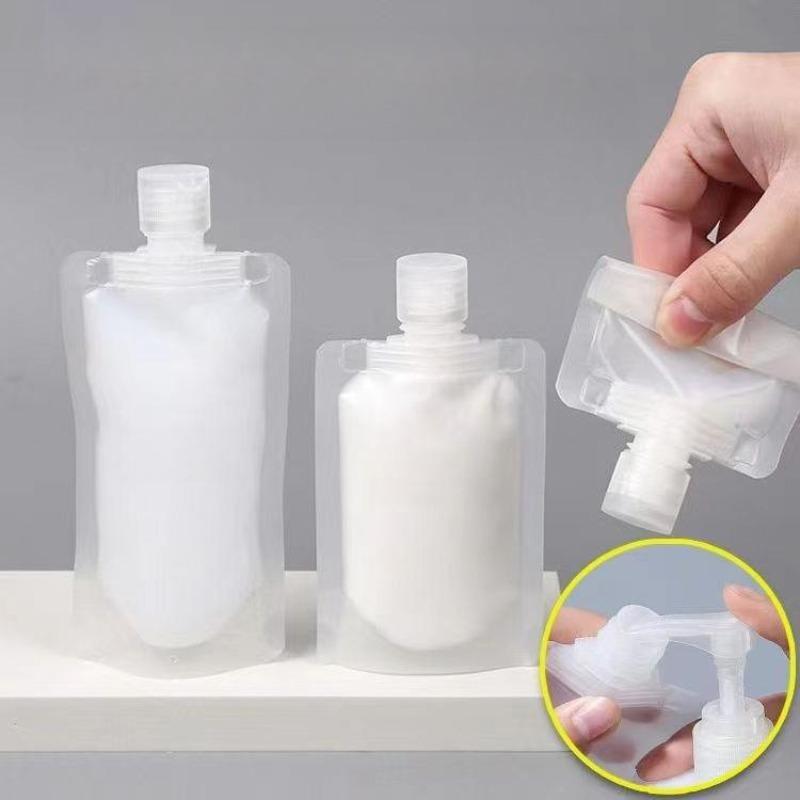 50/100pcs Matte Semi Transparent Travel Packaging Bag Shampoo Shower Gel Portable Squeeze Bags Moisture-proof Leak Proof Sealed Skincare Travel Pouch