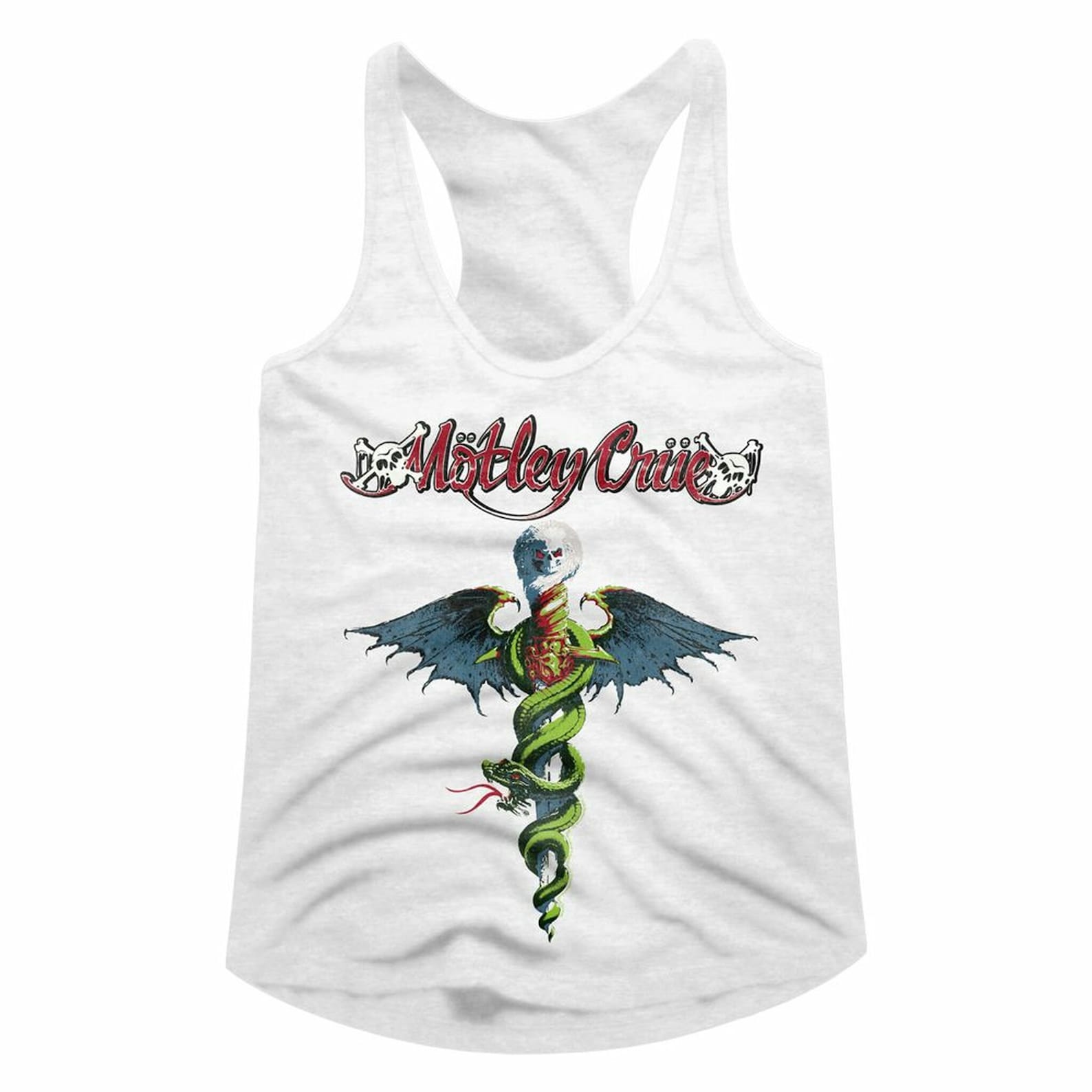 Motley Crue Dr. Feelgood White Women s Racerback Tank Top XL