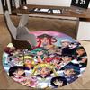 1 Stück Sailor Moon Anime Runder Teppich Bürostuhlmatte, Rutschfeste Matte für Heimdekoration, Saisonales Geschenk, Geeignet für Büro, Wohnzimmer
