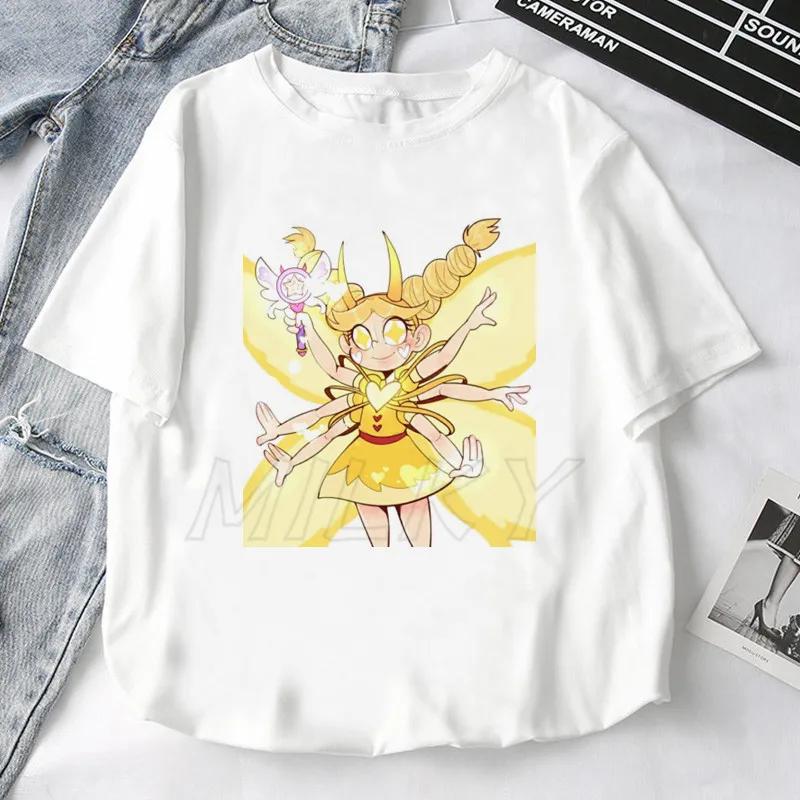 Fashion Retro Star Vs. The Forces of Evil Cartoon Anime T-shirt Summer Short Sleeve Women T Shirts 2025 Couple Tee Tops Clothes