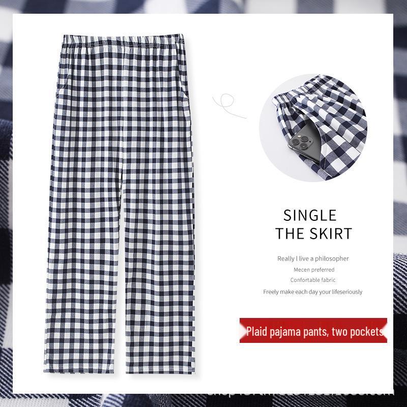 

Women s Plaid Cotton Pajama Pants, Summer, Versatile, Loose, Thin, Outdoor-Friendly, Casual Loungewear, Elastic Waist, Airy Home Pants Medium