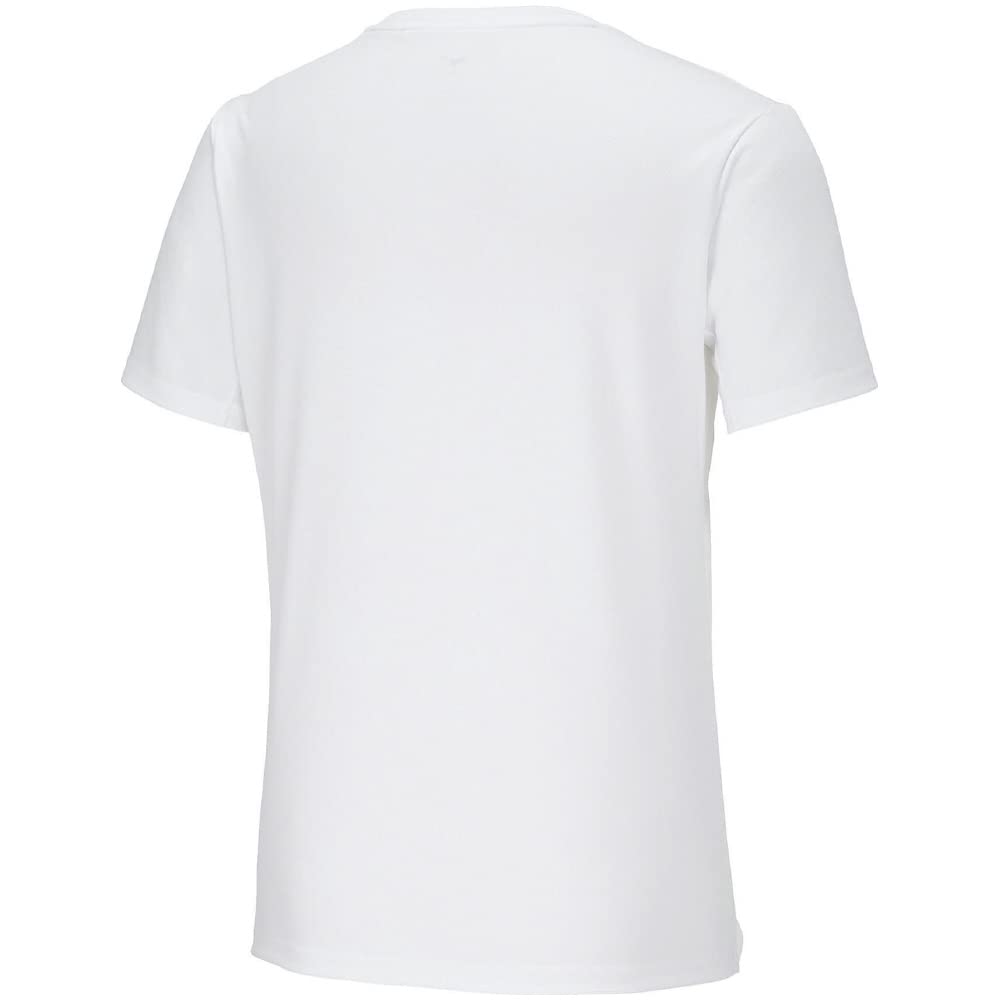 Mizuno Training Wear Short Sleeve 32MAA156 T-Shirt, Moisture-Wicking, Quick-Drying, White, XL,