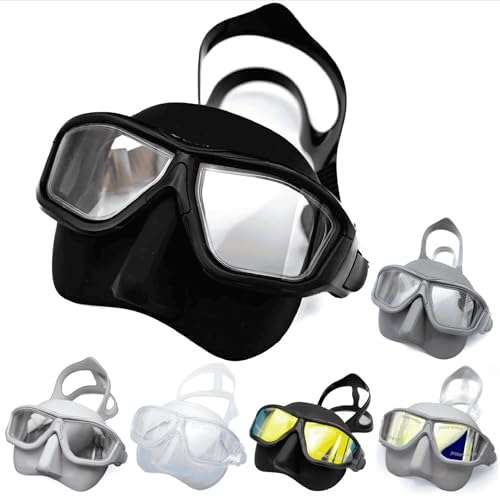 UMMY Streamline Freediving Mask for Freediving, Skin Diving, Snorkeling, and Skin Diving (Matte Silver)