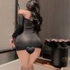 New sexy underwear women's naked shoulders sexy stepmother skirt bright silk slim one-piece temptation tight hip wrap suit