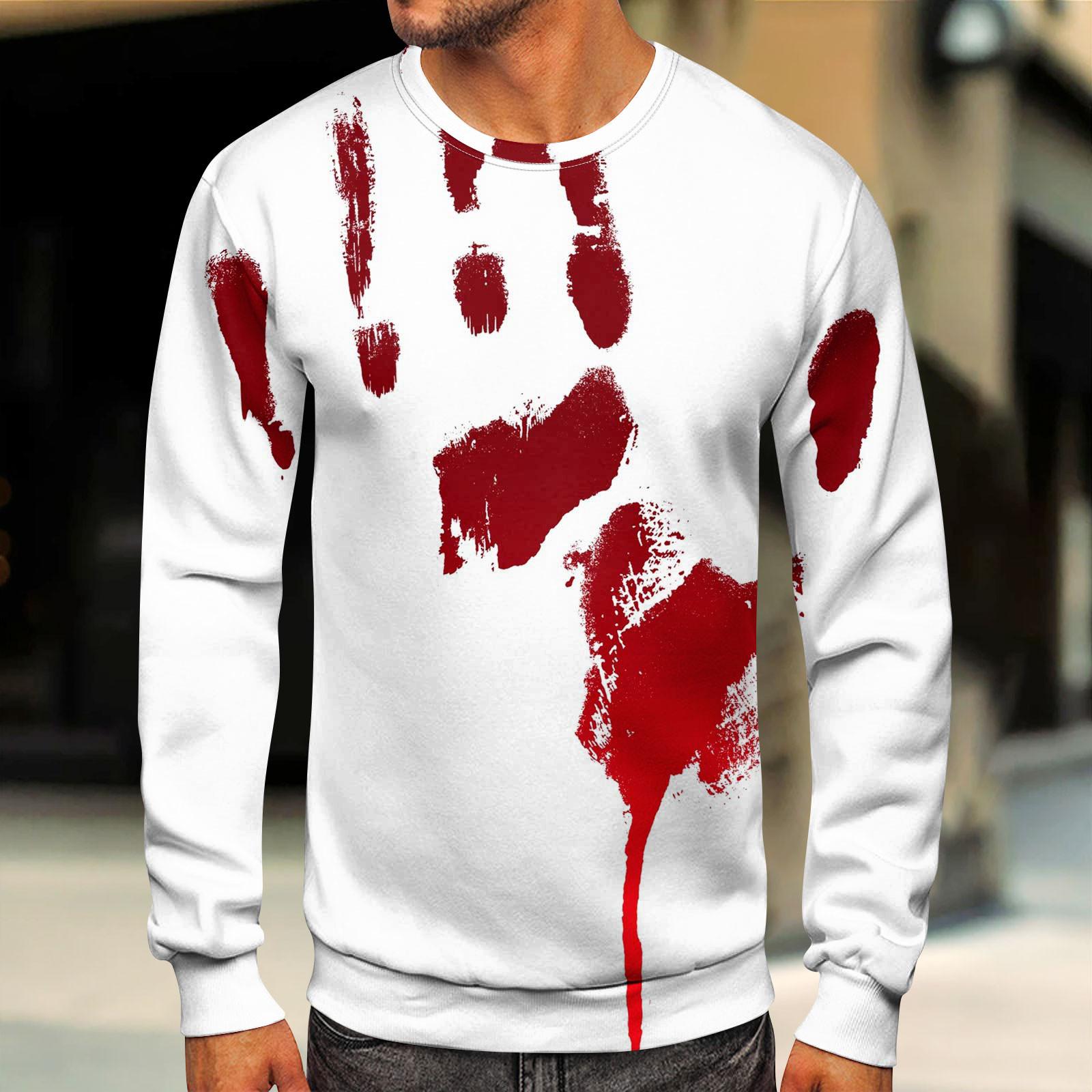 

Мужские топы с круглым вырезом, мужской повседневный модный пуловер с длинным рукавом и круглым вырезом XL белый