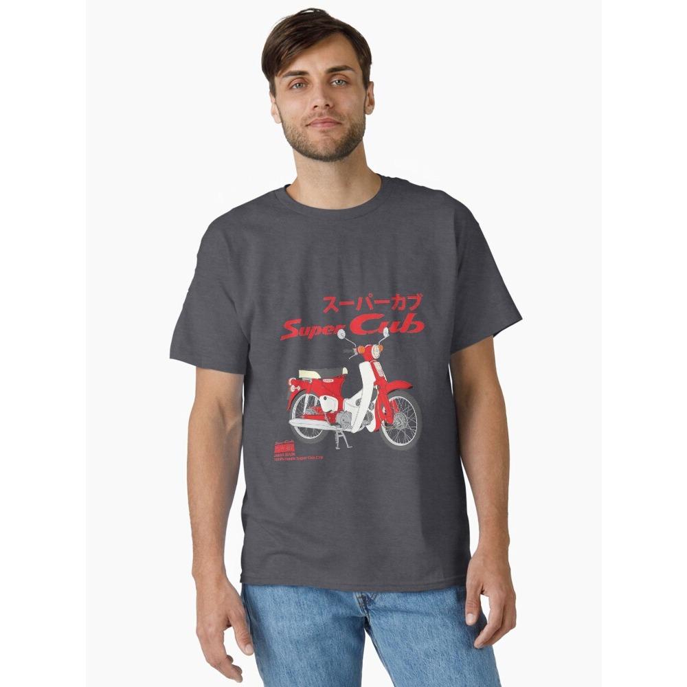 Honda Mens and Womens Tshirt Summer Cotton Tee Honda Super Cub C70 Shortsleeved Spring Autumn Motorcycle Cycling Top