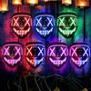 Masque lumineux LED - Noir - 3 modes d'éclairage - Idéal pour Halloween - Taille universelle