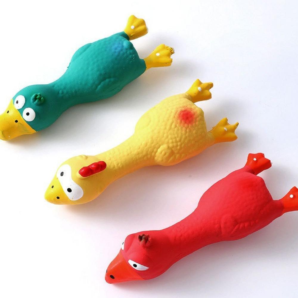 Biting Latex Vent Chicken Stuffed Cotton Feel Screaming Chicken Pet Sound Toy Pet Supplies