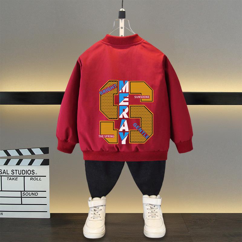 Chaqueta de primavera y otoño para niños y niñas, uniforme de béisbol con estampado de letras de oso de dibujos animados para niños de 4 a 12 años, ropa de abrigo deportiva