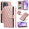 For Oppo A5x 5G/A3x 4G/5G (India)/A3 4G/5G/A60 5G/A40 4G/A40M 4G Case Wallet Rhombus Leather Phone Cover with Straps
