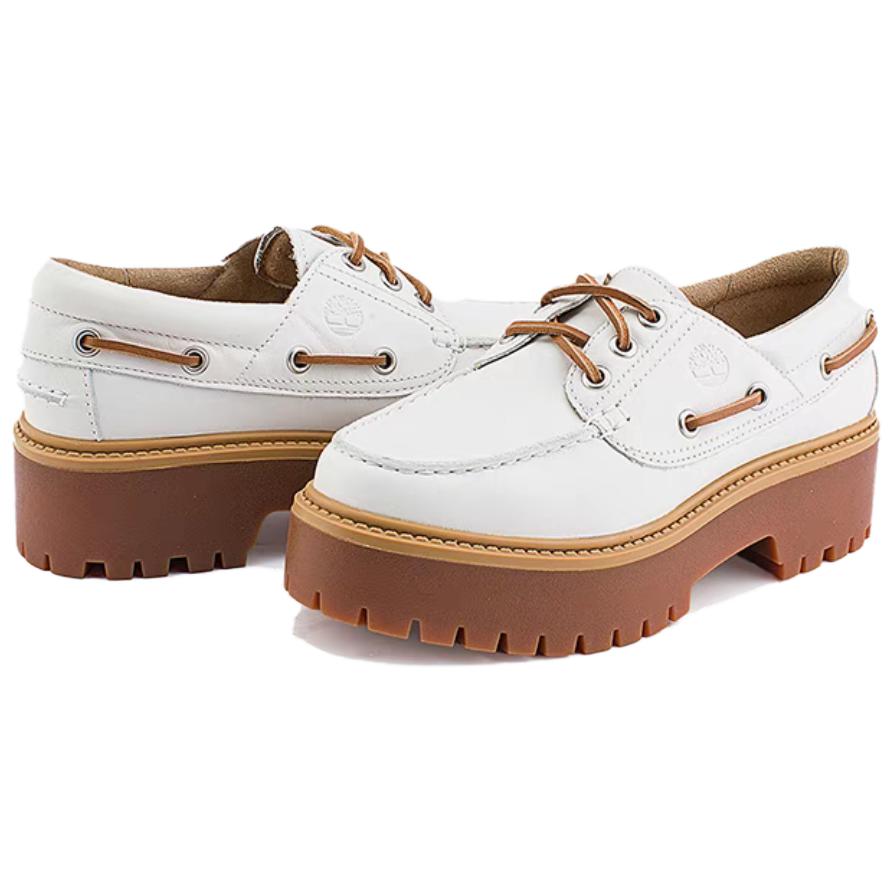 Timberland Fashion Versatile Womens Casual Shoes Thick Sole Height Increasing Women casual shoes White A64F4