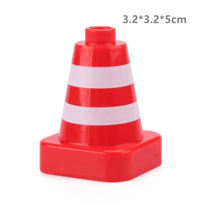 Big Building Blocks Compatible Large Bricks Road Plate Car Parking Pole Fuel Station City Traffic Kids Educational Creative Toys