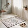 Bathroom Floor Mat Square Diatomaceous Earth Material with Rubber Backing Non Slip Quick Dry Absorbent Rug