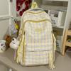 Schoolbag Cloud Milk Fu Plaid Pattern Floral Dark Pattern Backpack Literary and Sweet Style Student Party Class Picnic Versatile School Bag