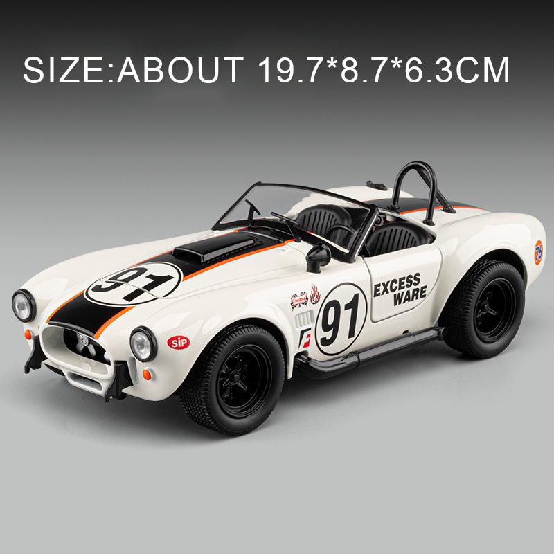 1:22 Cobra Alloy Car Diecast Miniature Toys Model Doors Opened Sound Light Pull Back Front Wheel Steering Vehices Gifts for Boys