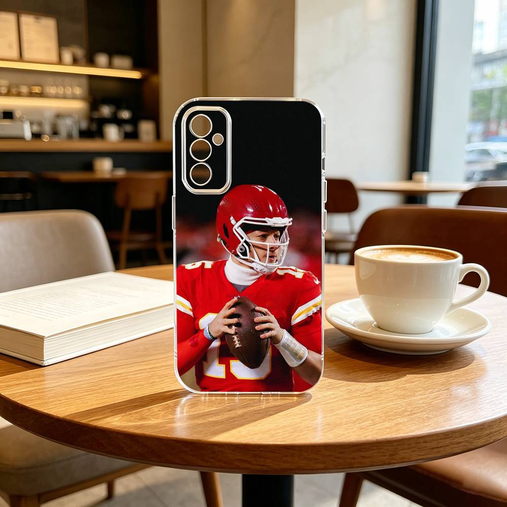 American Football P-Patrick M-Mahomes Phone Case Transparent Silicone Soft For SamsungA10,12,20,21S,30,31,40,50,51,52,70,71