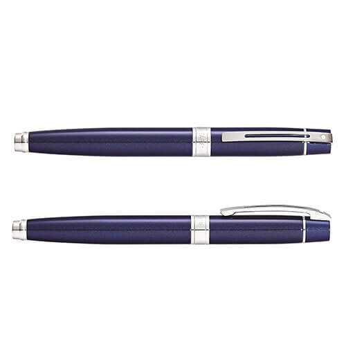 Sheaffer 300 Blue Lacquer/Chrome Plated Pen (Med Fountain)