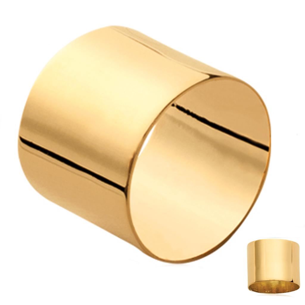 15mm 'Tube' Gold Plated Ring