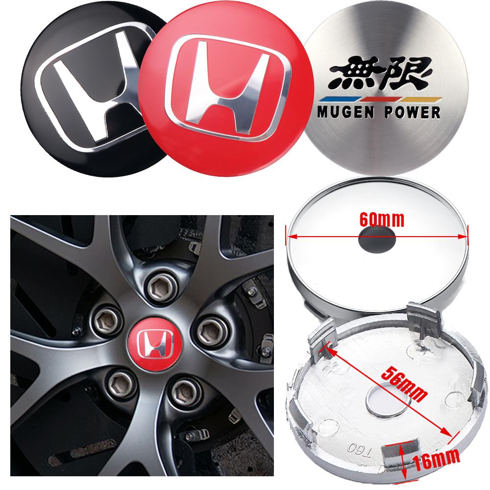 4pcs 60mm Wheel Center Hub Caps 56mm Car Wheel Center Hub Cap Stickers Accessories For Honda City Odyssey CIVIC CRV HRV Mugen RR qa7