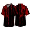 Men's Short Sleeve V Neck Halloween Print Pocket Scrub Top Lightweight Comfortable Fit Medical Uniform Shirt for Healthcare Professionals