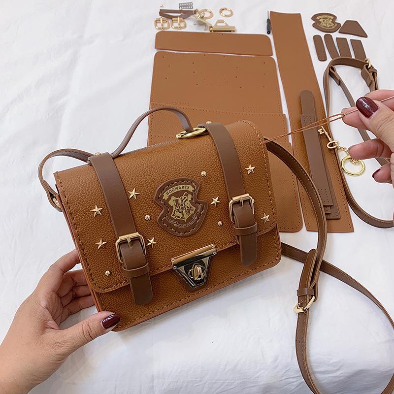 

Набор материалов для маленькой квадратной плетеной сумки ручной работы, сумка на плечо, сумка через плечо, сумка-тоут One Size