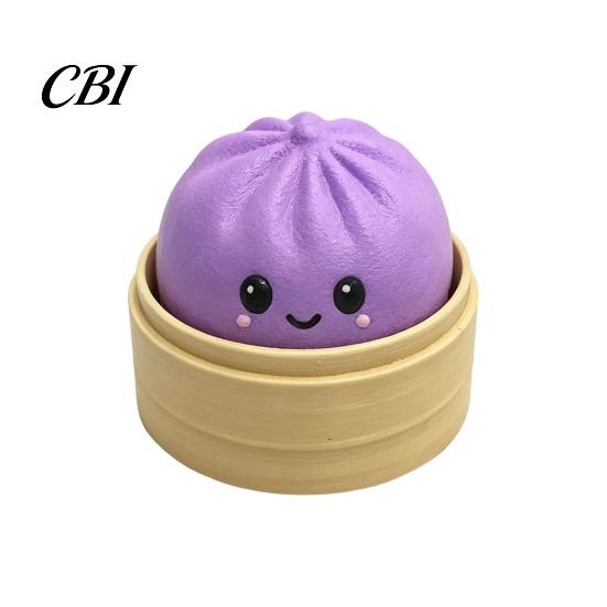 Soft Squishy Keychain Press Button Keychain, Steamed Bun Decompression Toy with Smiling Face Pattern, Slow Rebound Feel Portable Mini Stress