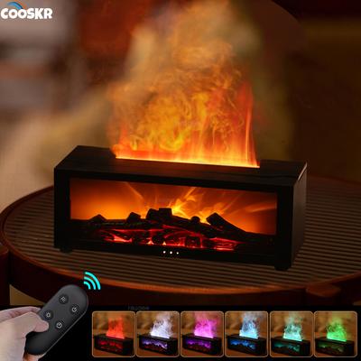 Luftbefeuchter Ätherische Öle Luftbefeuchter Home Aroma Luftbefeuchter Flamme Automatischer Duftdiffusor Mit LED-Licht Fernbedienung