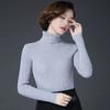 Black women's turtleneck thickened warm new sweater short winter pullover slim fit large size knitted bottoming shirt looks thin