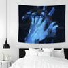 Abstract Blue Flame Tapestry Artistic Vibrant and Strikingly Modern Wall Art for a Bold Unique Decor Statement