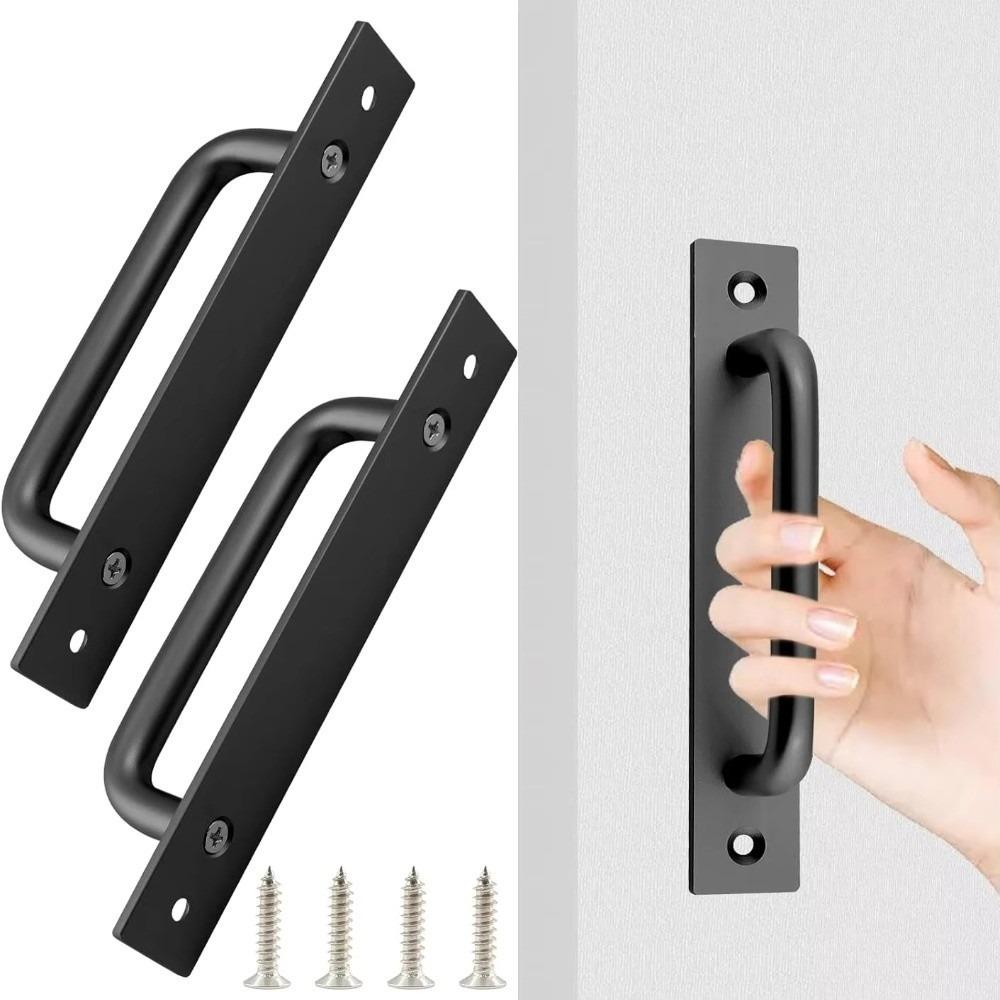 

1/2Pcs Aluminium Alloy Sliding Barn Door Pulls Easy Installation Cabinet Door Handle 2Pcs