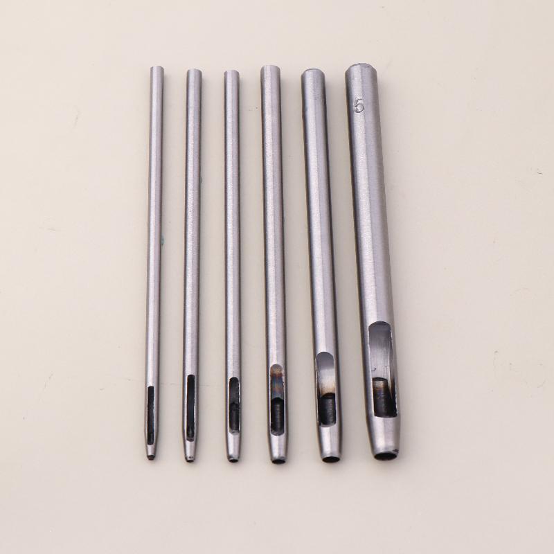 6 Pcs Kit Hollow Punch Set Round Hole Punch Tool Steel Leather Craft Working For Watch Band,Fabric,Plastics,Gasket Belt