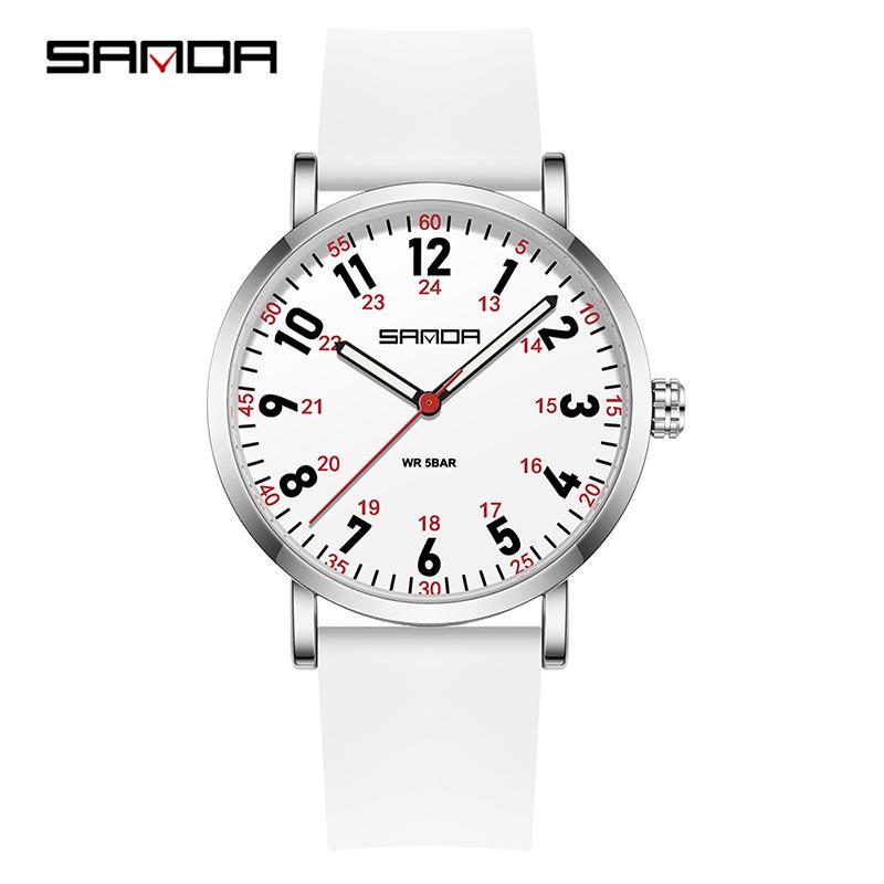 Sanda Luminous Waterproof Quartz Watch – Creative Colorful Student Exam Edition