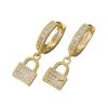 Southeast Asia Hot-Selling Colorful Diamond-Inlaid Lock Earrings for Women - Light Luxury Fashion Cross-Border Jewelry
