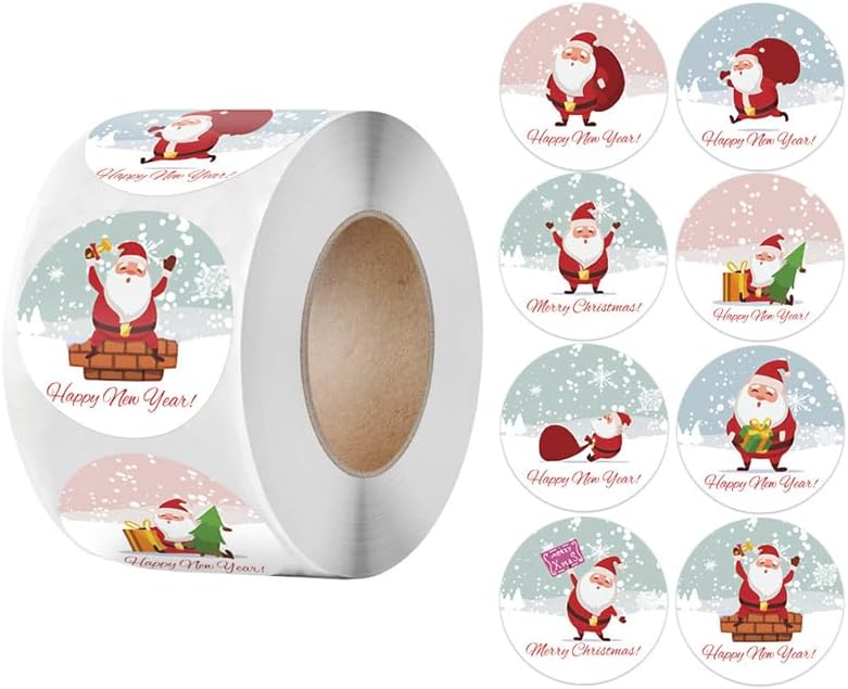 500Pcs Christmas Stickers Christmas Theme  Seal Labels Stickers for DIY Gift Box Baking Package Envelope Decor