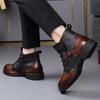 Men's Retro Chelsea Patchwork Martin Boots – Trendy, Versatile, Warm, & Casual Side-Zip Knight Boots