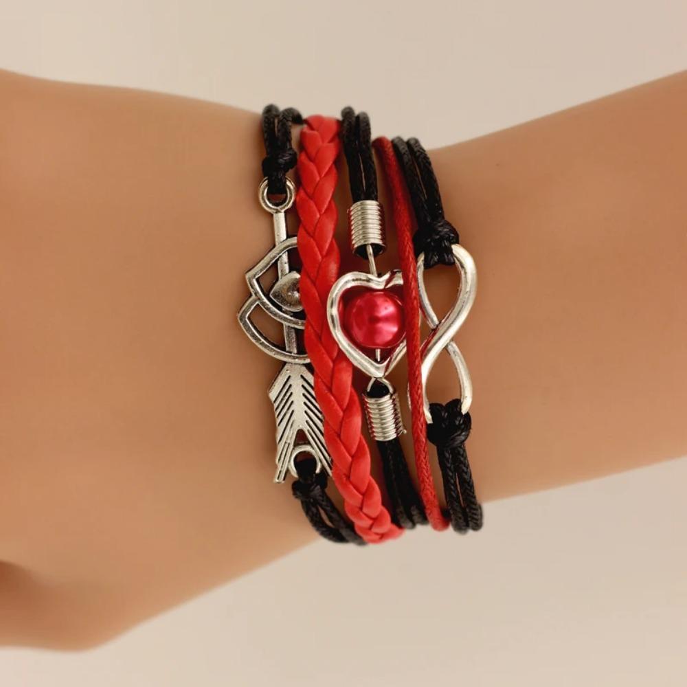 SUMENG Brand Leather Bracelets For Women Wrap Infinity Love Heart Pearl Friendship Antique Charm Bracelet Pulseira 2024