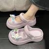 Mary Jane slippers women's summer wear non-slip thick-soled new hole shoes bag head half-drag sandals