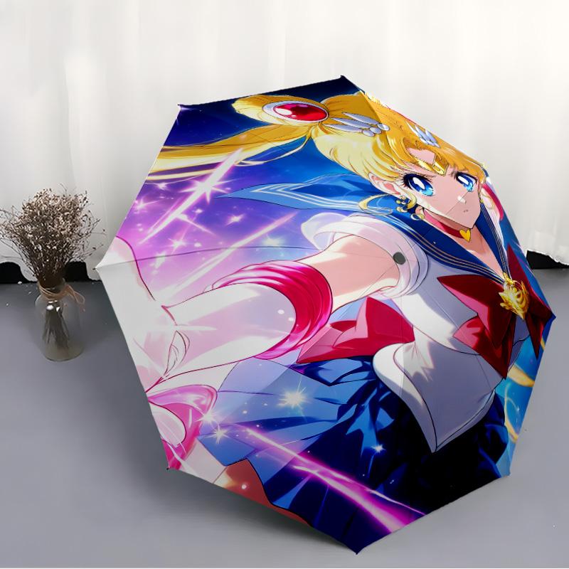 1pc Sailor Moon Umbrella, Sun Protection, And UV Shielding. It Has Eight Sturdy Ribs for Outdoor Use And Perfect As a Holiday Gift