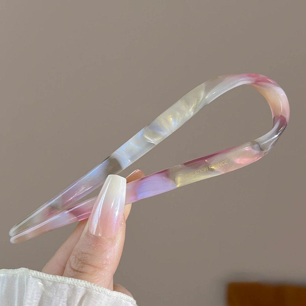 Retro U-förmige Acetat-Haarspange für Damen elegantes Temperament Pferdeschwanz-Haarnadel Mode Mädchen Haarschmuck